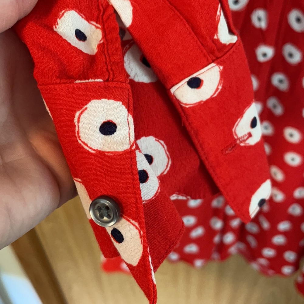 Boden Red Polka-dot Shirtdress - Picture 5 of 6
